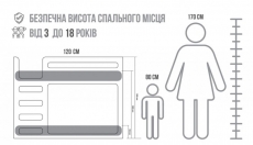 Ліжко двоярусне IndigoWood Cubed gray 160x80см